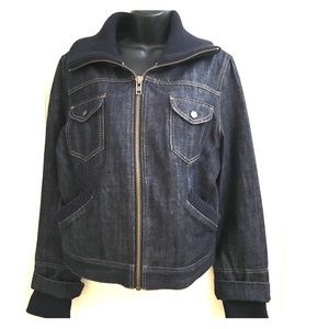 Gap  jean jacket with ribbed trim
